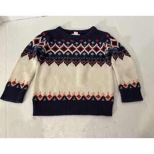 Cat & Jack 2T Sweater‎ Navy Blue Red blue Off-White And Yellow
